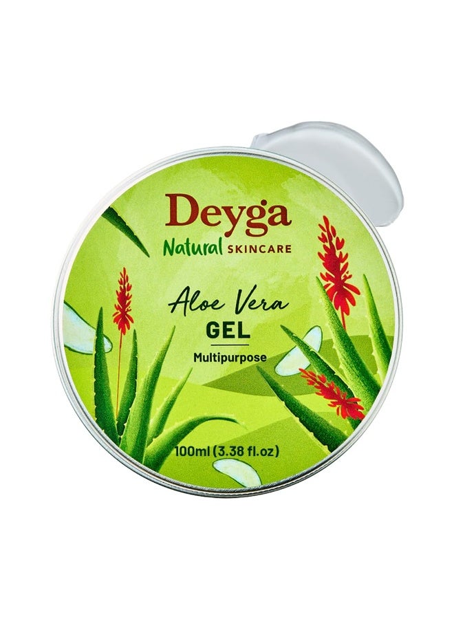 Deyga Aloe Vera Gel | Pure & Organic Multipurpose Gel | Non-Sticky for Face, Skin & Hair | Soothes Acne, Sunburn | For Men & Women (100ml) - Image 1